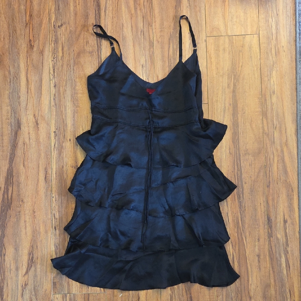 Black Ruffled Sleeveless Dress
